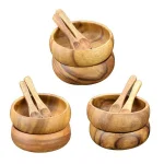 Acaciaware 12-Piece Acacia Wood Round Dip and Nut Bowl Set with Spoons thumbnail 1