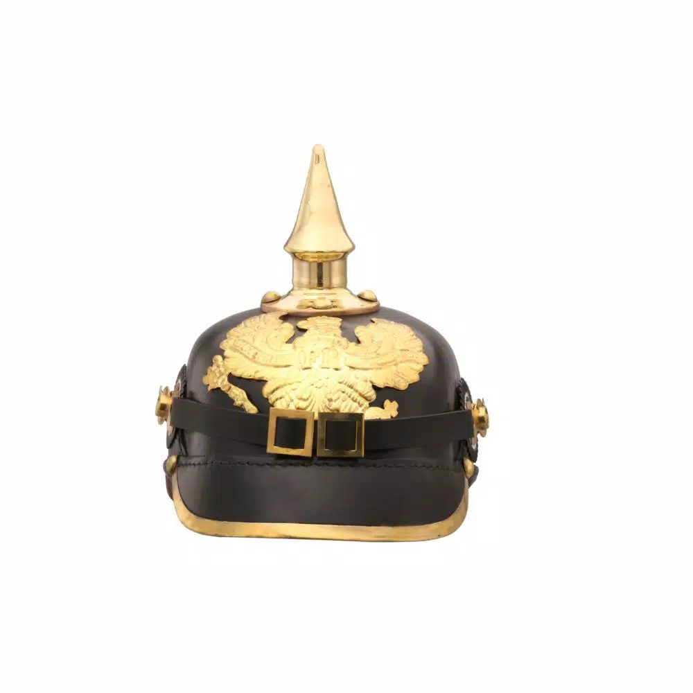 Benzara Black and Gold Imperial Prussian Helmet - Decorative Metal & Resin Decor
