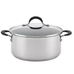 Circulon Momentum 5 Qt. Round Stainless Steel Nonstick Dutch Oven with Glass Lid thumbnail 1