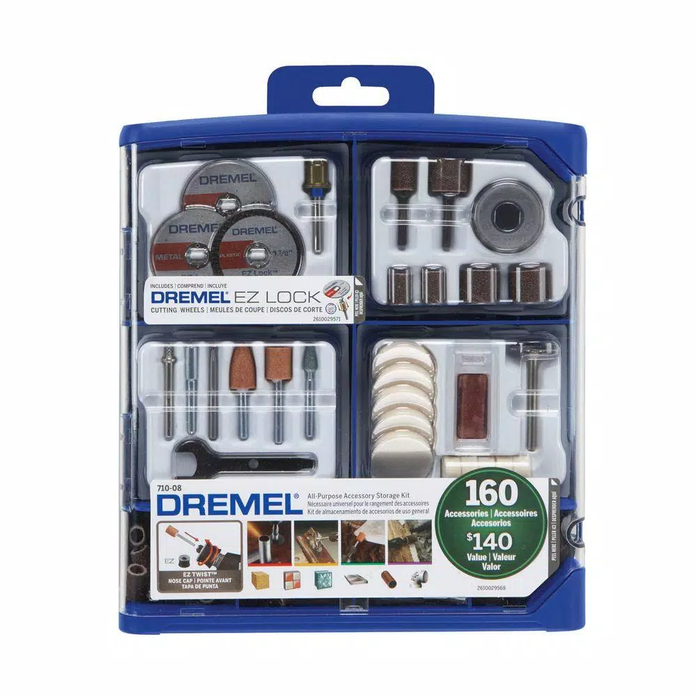 Dremel 160-Piece Rotary Tool Accessory Kit with Plastic Storage Case