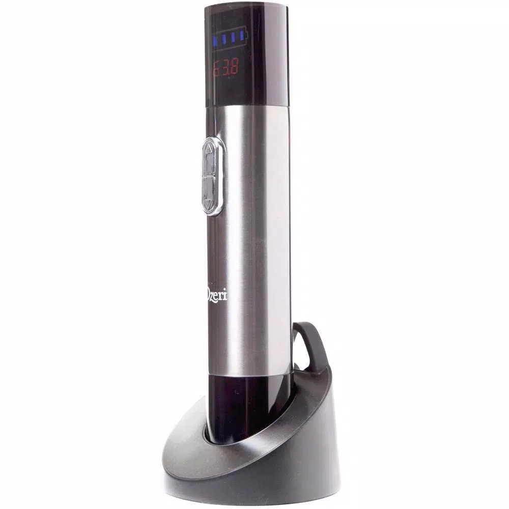 Ozeri Maestro Electric Wine Opener with Infrared Thermometer, Stainless Steel