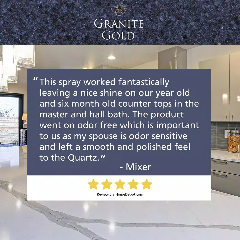 Granite Gold Quartz Brite Quartz Surface Cleaner and Polish, 24 oz