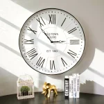 Glitzhome 31.5 in. Oversized Farmhouse Metal Enamel Wall Clock - Antique White thumbnail 6