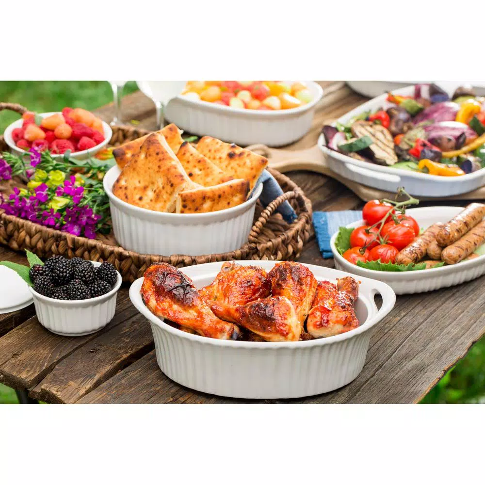 Corningware French White 10-Piece Ceramic Bakeware Set with Lids