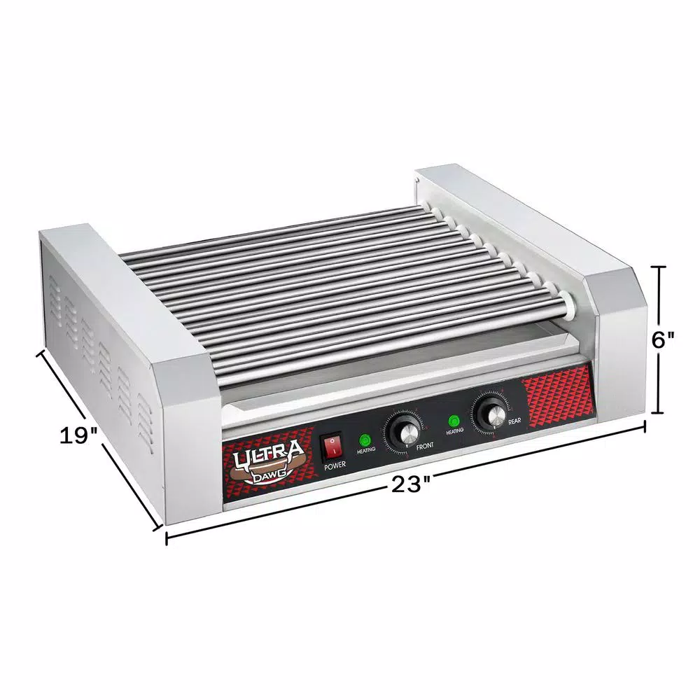 Great Northern Popcorn 1650W Commercial 30-Hot Dog 11-Roller Grilling Machine