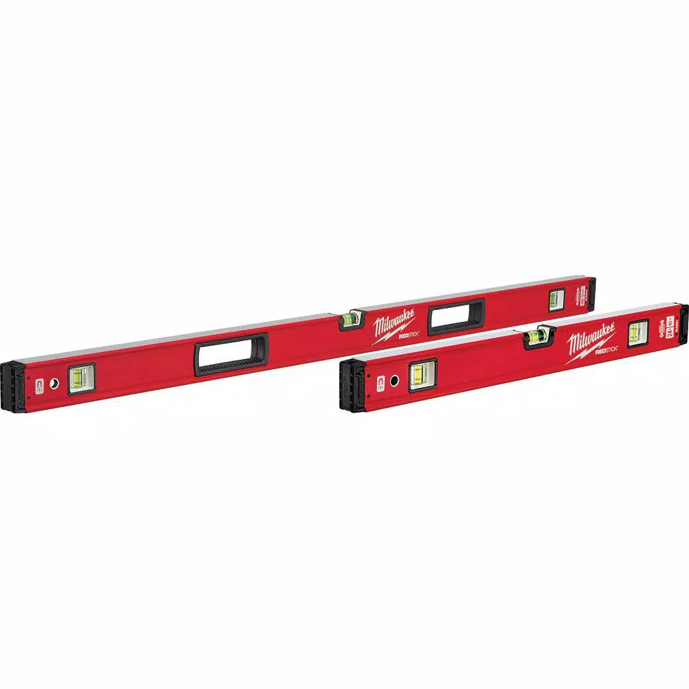Milwaukee REDSTICK Magnetic Box Level Set, 24 in. and 48 in.