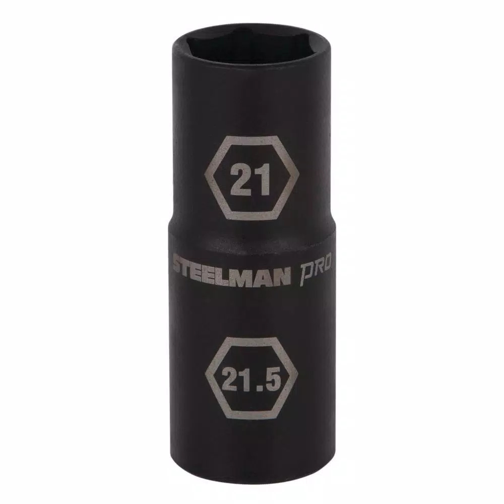 STEELMAN PRO STEELMAN 1/2 in. Drive 6-Point Thin Wall Impact Flip Socket, 21 mm x 21.5 mm