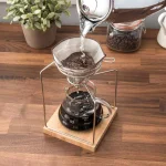 Old Dutch 20oz Stainless Steel Pour Over Coffee Maker Set with Glass Carafe and Rubberwood Base thumbnail 4