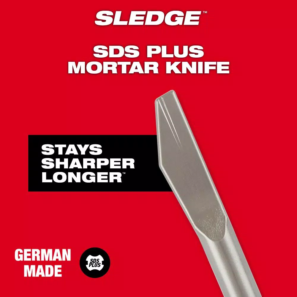 Milwaukee 1/4 in. x 8 in. SDS-Plus SLEDGE Steel Mortar Knife Chisel Bit