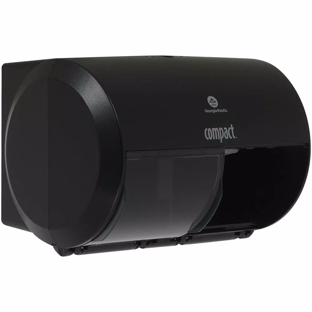 Georgia-Pacific Compact Side-by-Side Double Roll Bathroom Tissue Dispenser, Translucent Smoke