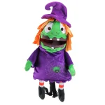 Northlight 23 in. Animated Musical Witch Halloween Trick or Treat Bag - Plush Candy Backpack thumbnail 1