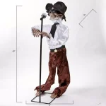 Worth Imports 40 in. Animated Singing Skeleton Halloween Decor - Dancing Skeleton with Microphone thumbnail 2