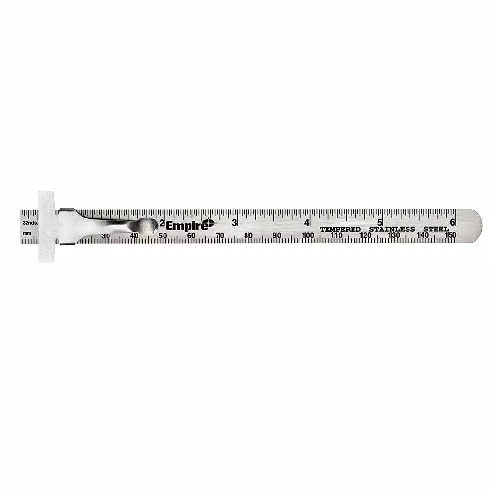 Empire 6 in. Stainless Steel Pocket Ruler with Metal Belt Clip