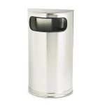 Rubbermaid Commercial Products 9 Gal. Satin Stainless Steel Half-Round Open Side Fire-Safe Trash Can thumbnail 1
