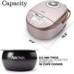 Aroma Professional 4 Qt. Champagne Electric Multi-Cooker with Ceramic Pot and Turbo Convection thumbnail 3