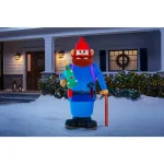 Rudolph 6 ft. Airblown Inflatable Yukon Cornelius with Tiny Christmas Tree - Rudolph the Red-Nosed Reindeer Decor thumbnail 2