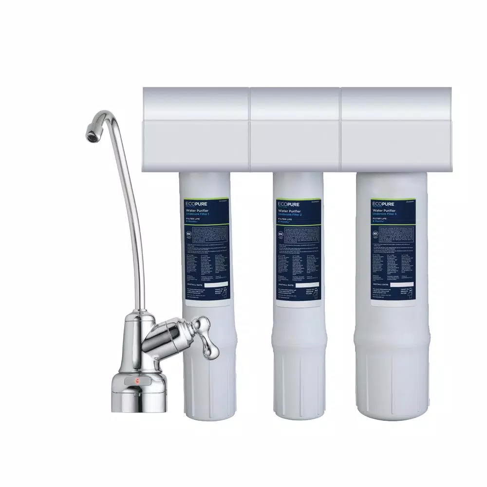 EcoPure ECOP40 Replacement Under Sink Water Purifier Filter Set