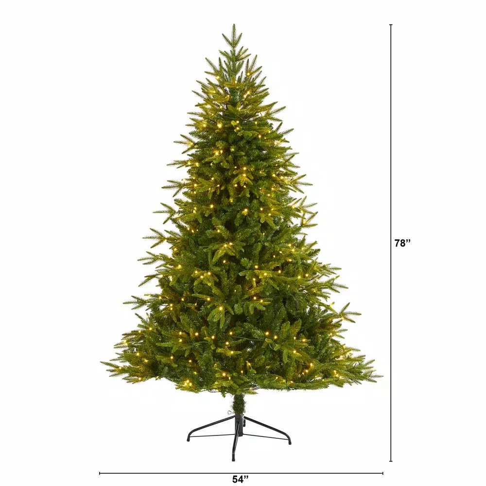 Nearly Natural 6.5 ft. Pre-Lit Colorado Mountain Fir Artificial Christmas Tree with 400 LED Lights