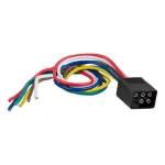 CURT 6-Way Square Trailer Side Connector Plug with 12" Color-Coded Wires thumbnail 1