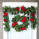 Unbranded 9 ft. Pre-Lit LED Red Peonies and Berry Garland with Remote Control thumbnail 3