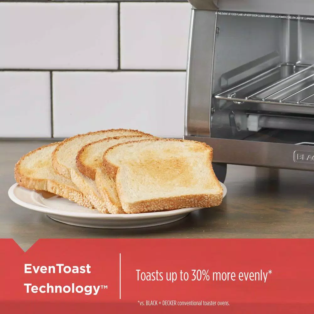 BLACK+DECKER Black + Decker 4-Slice Stainless Steel Convection Toaster Oven