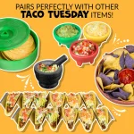 TACO TUESDAY Stainless Steel Rectangular Taco Holder Trays, 8.25 in. (Set of 4) thumbnail 7