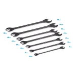 Capri Tools Metric Super-Thin Open End Wrench Set, 7-Piece, Chrome Vanadium Steel thumbnail 3