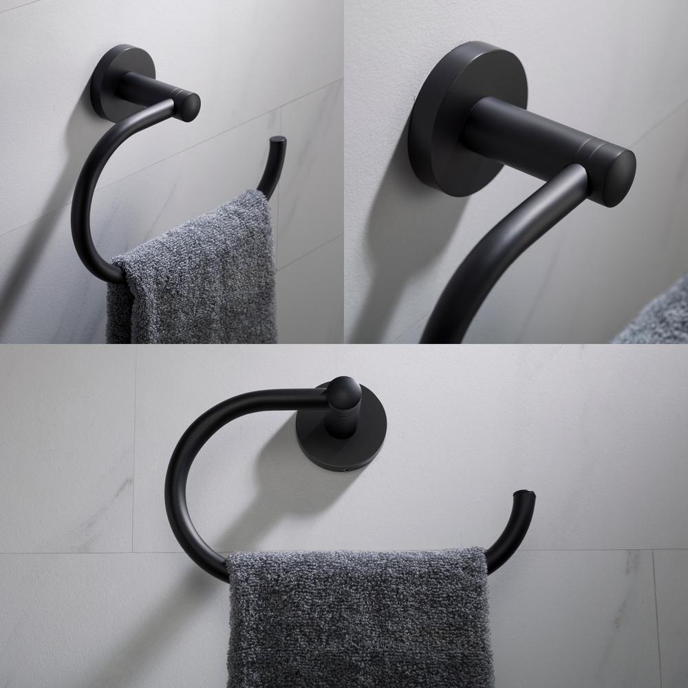 Kraus Elie Matte Black Solid Brass Hand Towel Ring