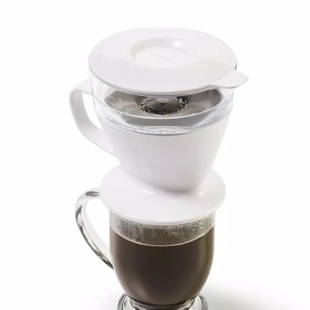 OXO Good Grips 1.5-Cup Pour-Over Coffee Maker with Water Tank, White