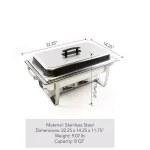 ALPHA Living 8 Qt. Stainless Steel Foldable Chafing Dish Buffet Set thumbnail 5