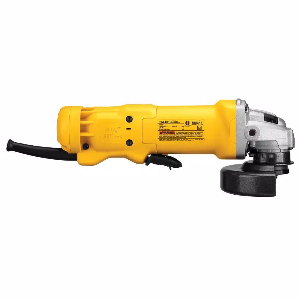 DEWALT DWE402 4-1/2 in. 11 Amp Corded Small Angle Grinder, 11,000 RPM