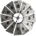 Pinnacle Rustic Galvanized Metal Windmill Wall Clock, 31-in Oversized Farmhouse Decor thumbnail 2
