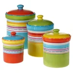 Certified International Mariachi 4-Piece Earthenware Canister Set, Multicolor thumbnail 1