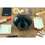 Home Basics Non-Stick Steel Fluted Bundt Cake Pan, Grey thumbnail 5