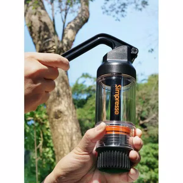 Simposh Simpresso Portable Espresso Machine - Hand Powered Travel Coffee Maker with NS Capsule & Ground Coffee Compatibility
