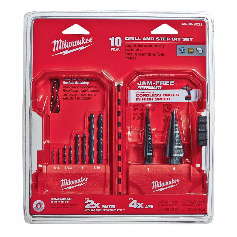Milwaukee 10-Piece Black Oxide Step Drill Bit Set