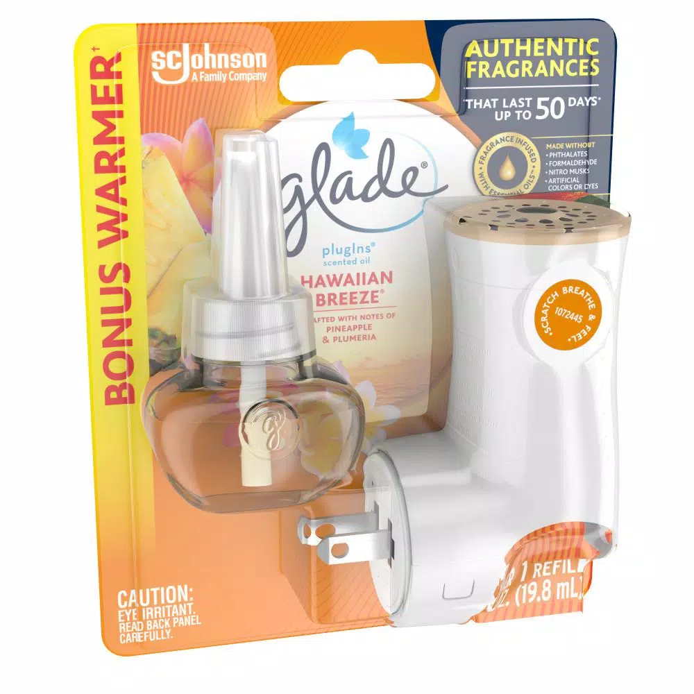 Glade PlugIns Hawaiian Breeze Scented Oil Starter Kit, 0.67 oz.