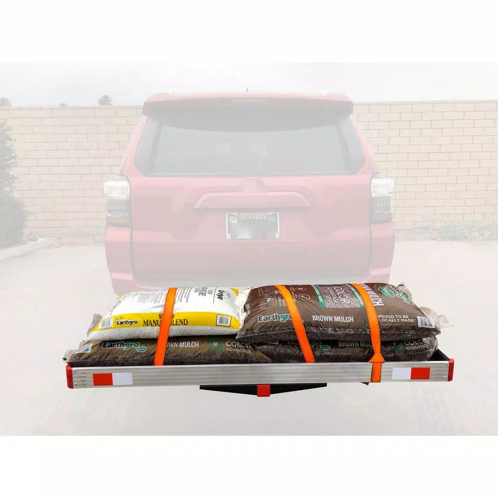 MaxxHaul 60 in. x 22 in. Aluminum Basket Style Hitch Cargo Carrier, 500 lb. Capacity, 2 in. Receiver