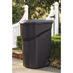 Rubbermaid Roughneck 45 Gallon Wheeled Trash Can with Hinged Lid, Black thumbnail 4