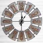 Pinnacle Gallery Solutions Oversized Windmill Wall Clock - Distressed Silver Metal and Wood thumbnail 1