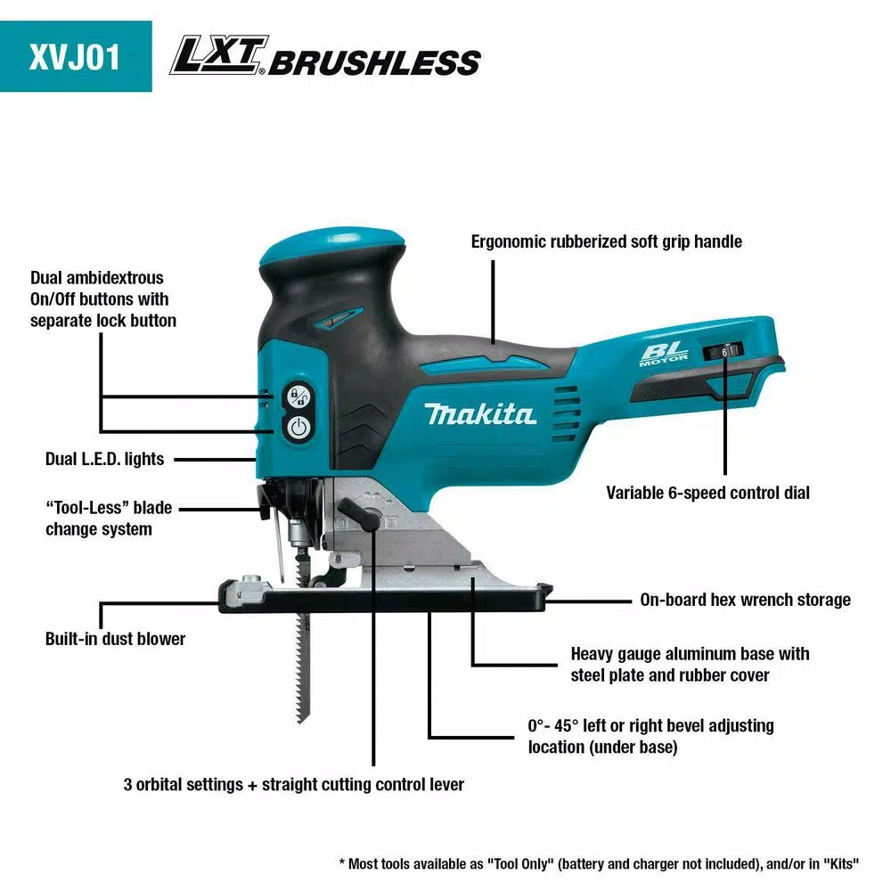 Makita 18V LXT Brushless Cordless Barrel Grip Jig Saw (Tool-Only)