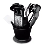 Home Basics 14-Piece Kitchen Tool Set with Revolving Storage Crock, Black thumbnail 1