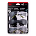 3M SecureFit 400 Series Safety Eyewear, Black/Neon Green, Anti-Fog, 3-Pack thumbnail 1