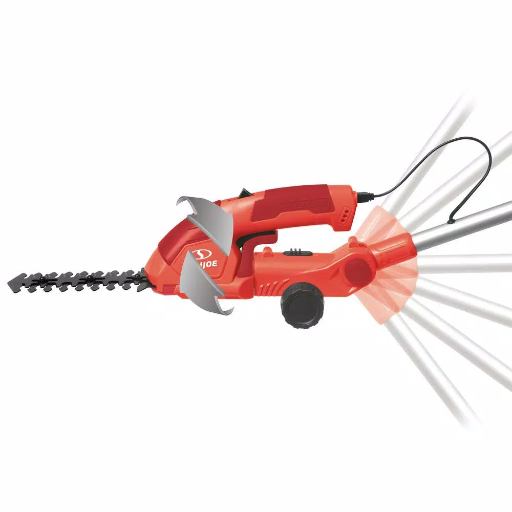 Sun Joe HJ605CC 2-in-1 Cordless Grass Shear and Hedge Trimmer with 3 ft. Extension Pole, 7.2V