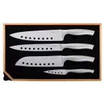 Ozeri 5-Piece Japanese Stainless Steel Knife Set with Built-in Sharpener and Wooden Case thumbnail 7