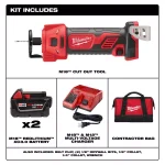 Milwaukee M18 18V Lithium-Ion Cordless Rotary Cut Out Tool Kit with Two 3.0 Ah Batteries, Charger and Bag thumbnail 2