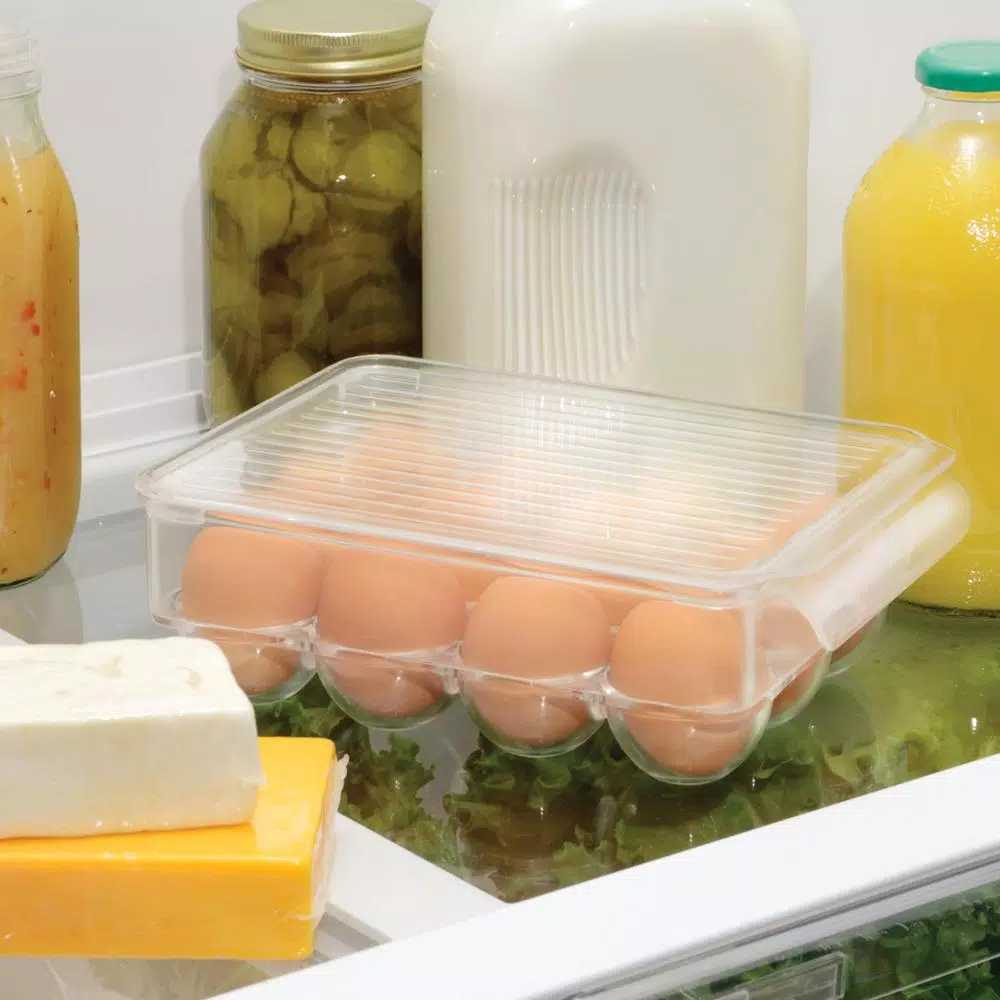 interDesign Fridge Binz 12 Egg Holder Clear Plastic Refrigerator Storage Container