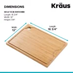 KRAUS 12 in. Solid Bamboo Workstation Sink Cutting Board thumbnail 7