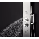 ANZZI Anchorage 60 in. 2-Jet Full Body Shower Panel System with Heavy Rain Head & Spray Wand, Brushed Steel thumbnail 7