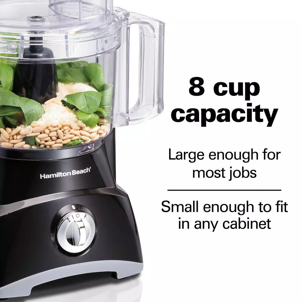 Hamilton Beach 8-Cup Food Processor, 450-Watt, 2-Speed with Pulse, Black
